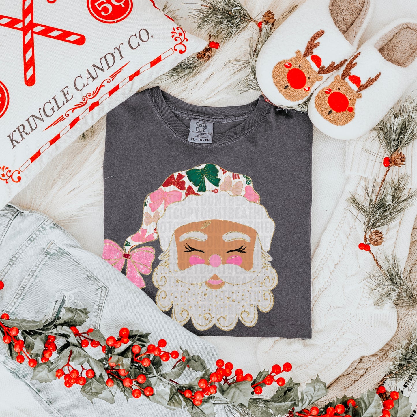 Glittered Up Santa Light-DTF&UV