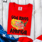 God Bless America USA floral- DTF&UV