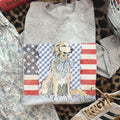 God Bless America Flag with dog-DTF&UV