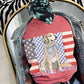 God Bless America Flag with dog-DTF&UV