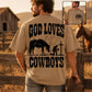 God loves cowboys Black (front and back included) -DTF&UV