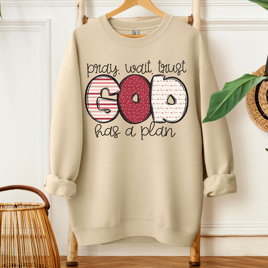 God has a plan pray wait trust-DTF&UV