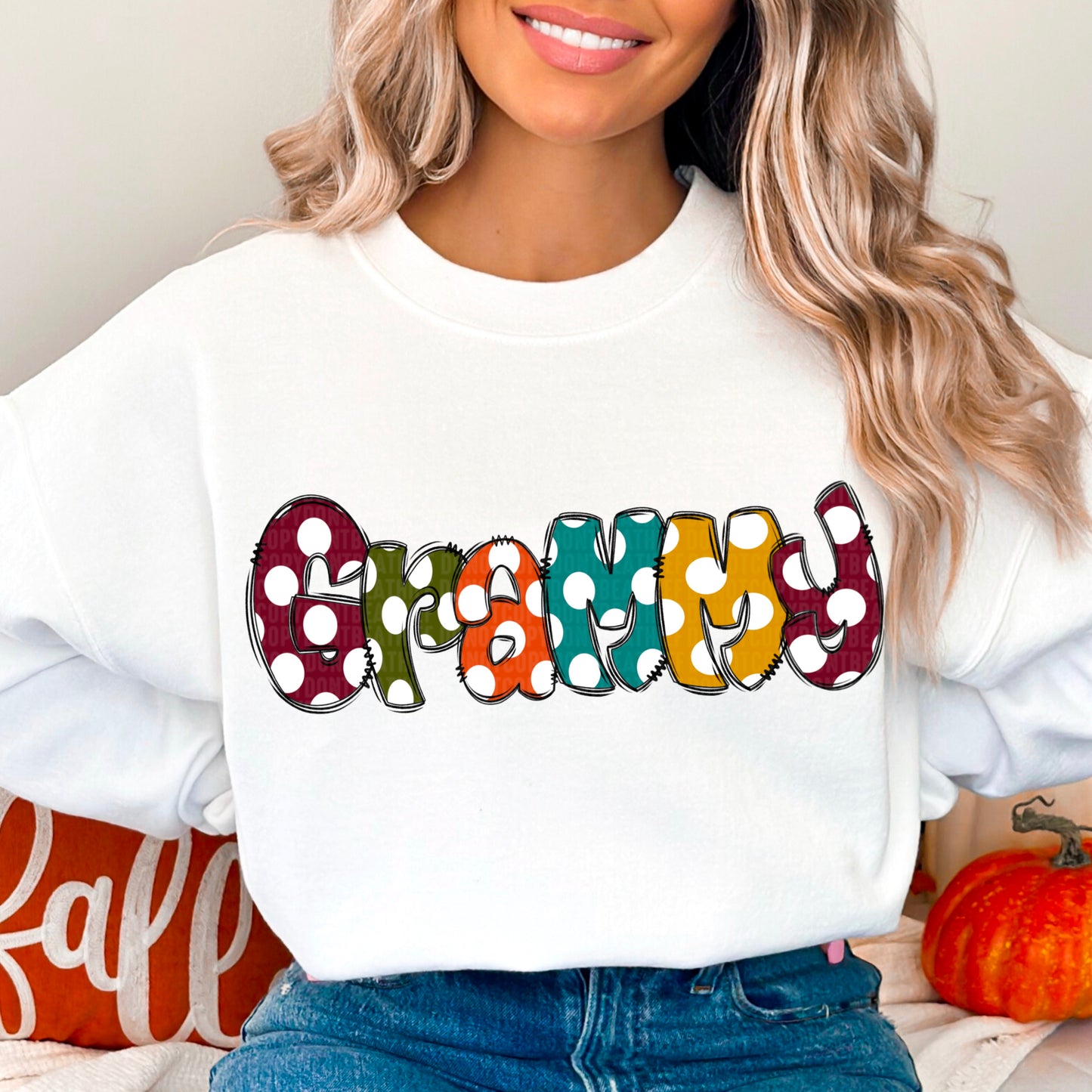 Fall Dots Doodle Names (ALL LISTED IN THIS LISTING-DROPDOWN)-DTF