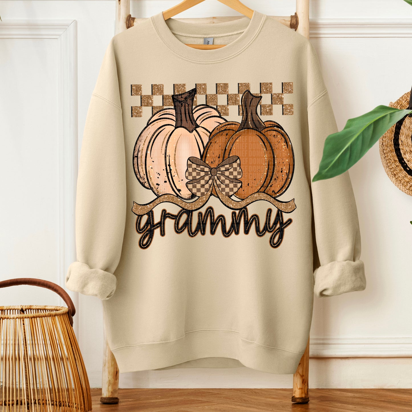 Fall Checkered Glitter Pumpkin Collection (dropdown)-DTF&UV
