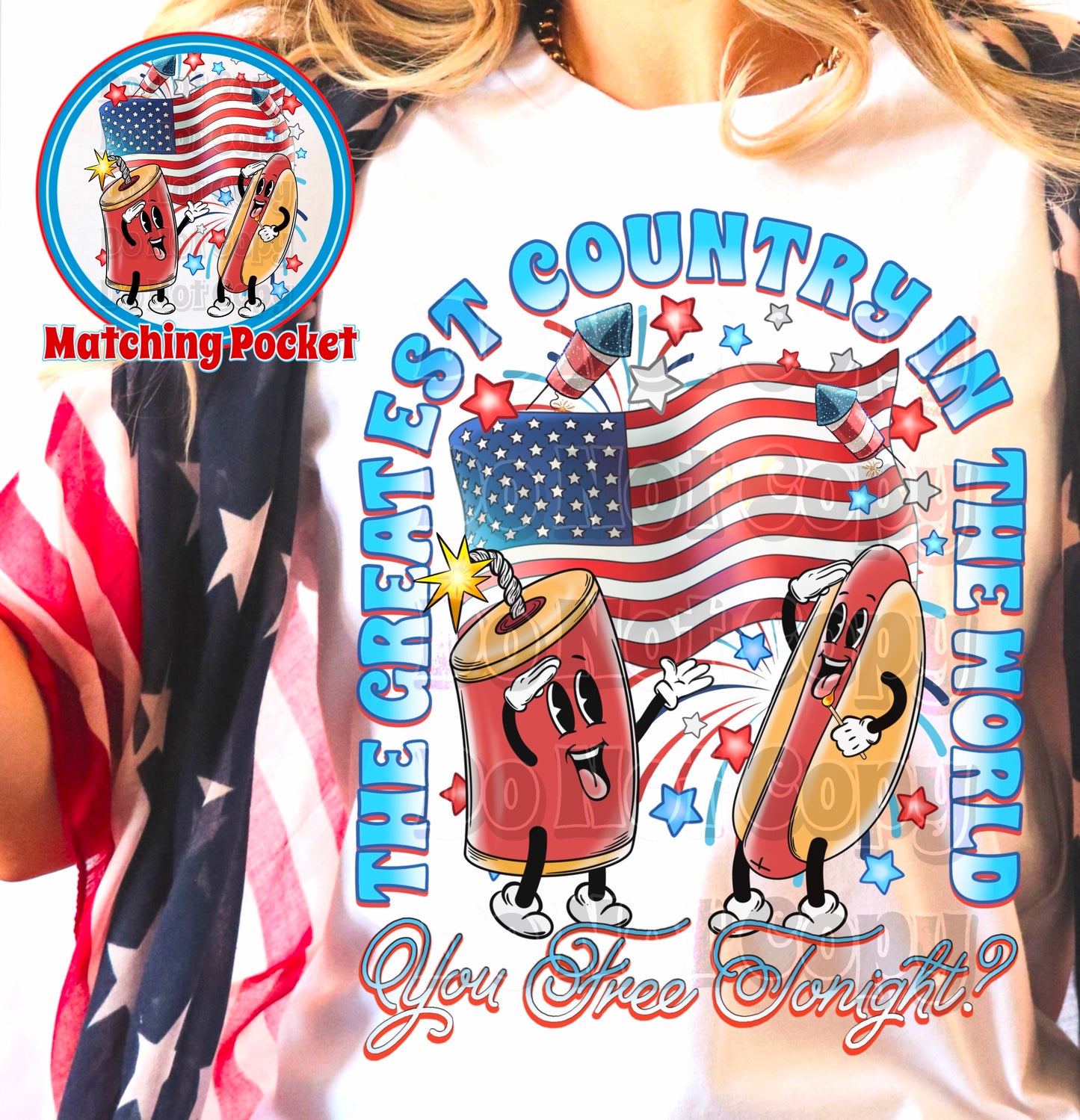 The Greatest Country In The World Chest Design - DTF