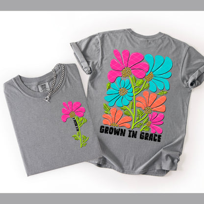 Grown in grace (Includes pocket and Back)-DTF&UV