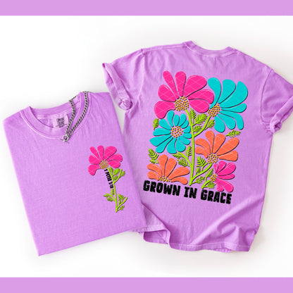 Grown in grace (Includes pocket and Back)-DTF&UV