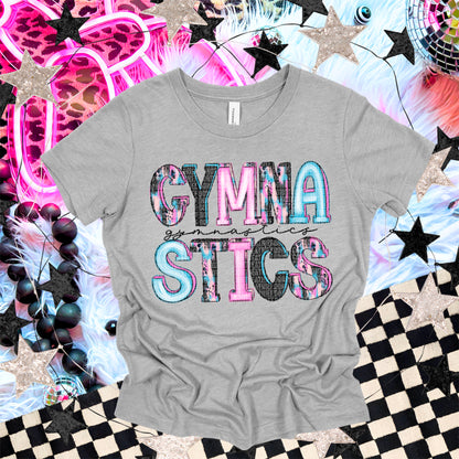 Gymnastics with script word-DTF