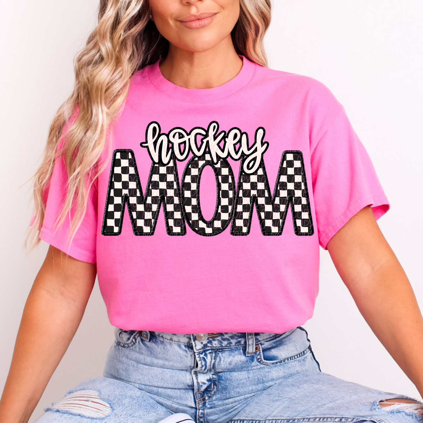 Checkered Sports Mom (dropdown)- DTF&UV