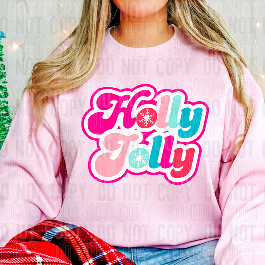 Holly Jolly Pink Christmas-DTF