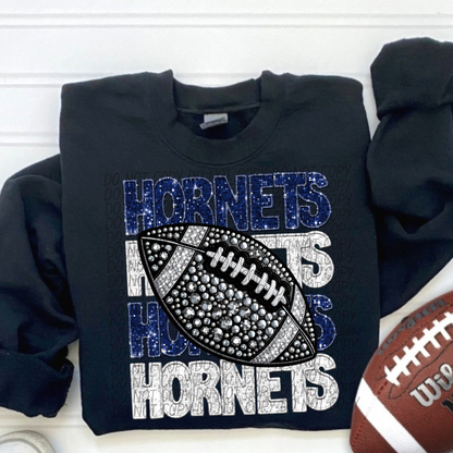 Football Stacked Mascots faux sequin (ALL MASCOTS LISTED IN THIS LISTING-DROPDOWN)-DTF