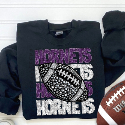 Football Stacked Mascots faux sequin (ALL MASCOTS LISTED IN THIS LISTING-DROPDOWN)-DTF