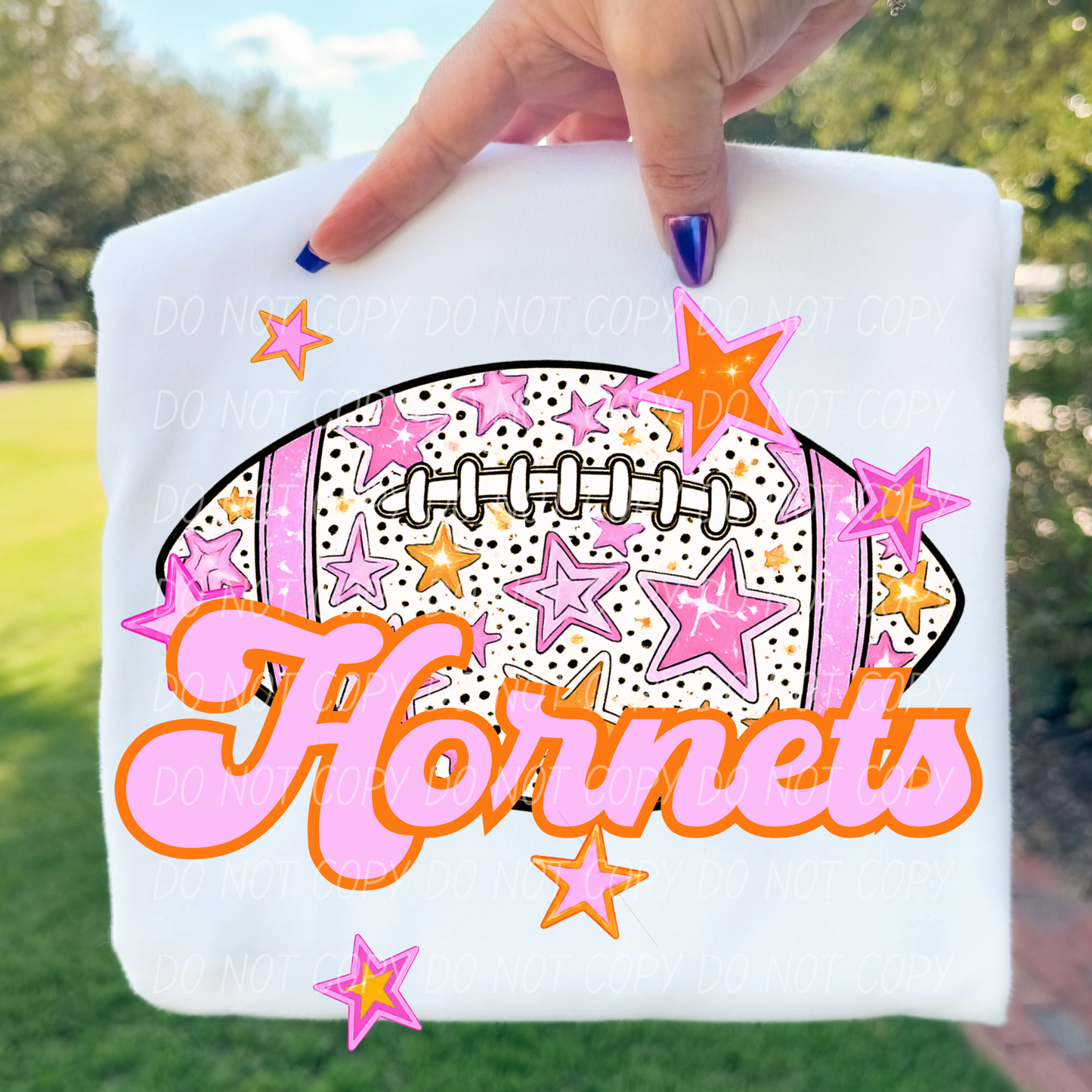 Football Pink Orange Stars Mascot (Dropdown)- DTF&UV