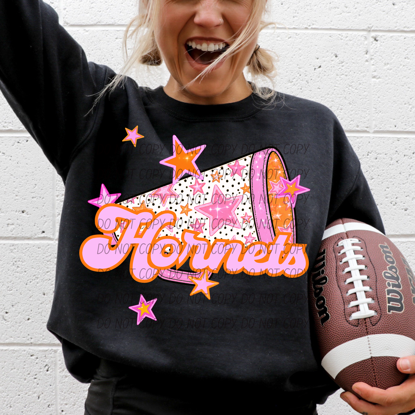 CHEER Pink Orange Stars Mascot (Dropdown)- DTF&UV