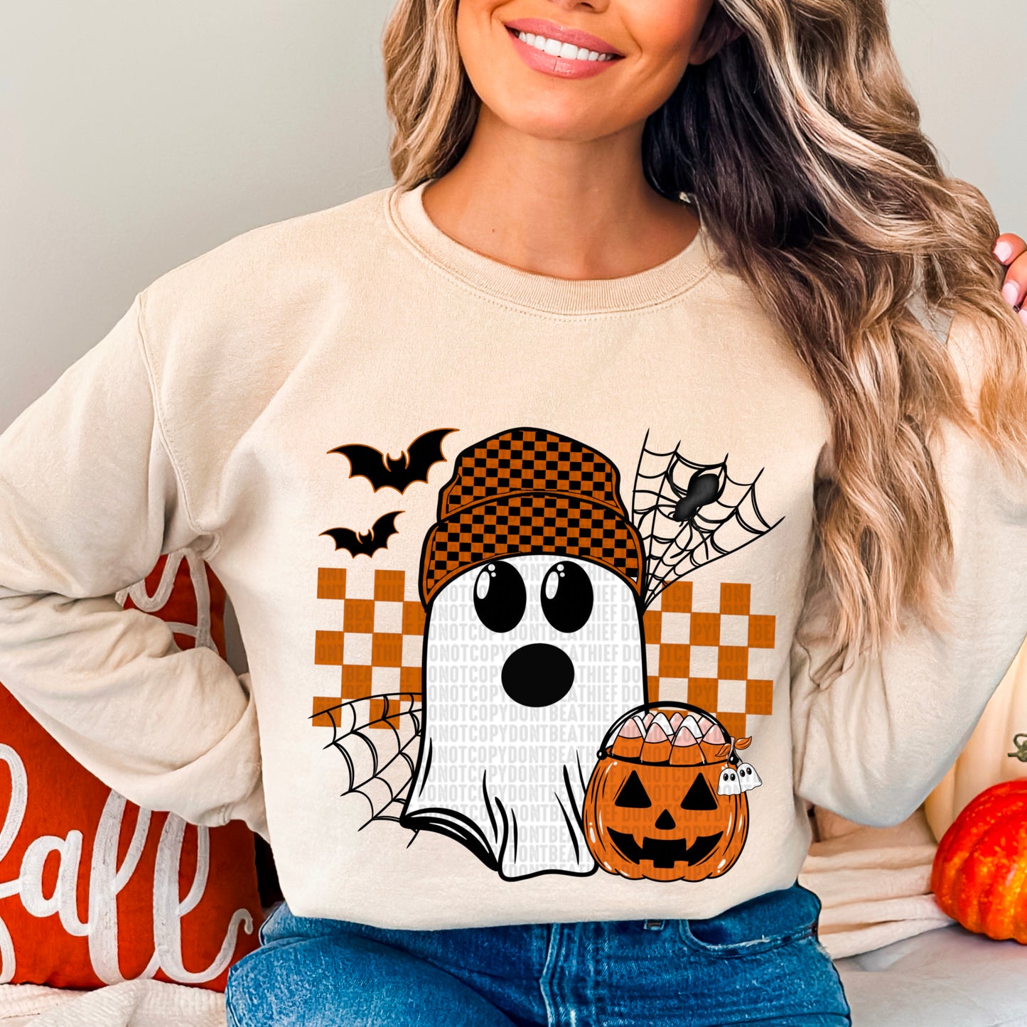 Halloween Checkered Ghost-DTF