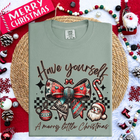 Have yourself a merry little Christmas vintage bow-DTF
