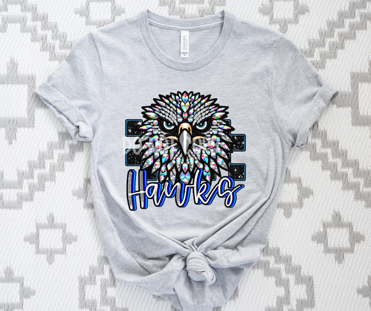Hawks face faux glitter-DTF
