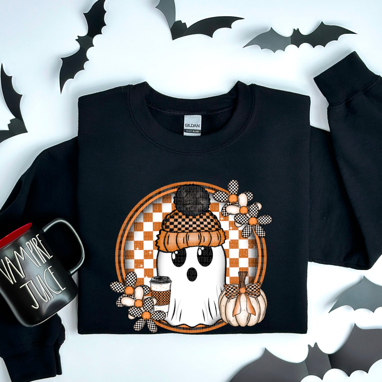 Hello Fall Checkered Ghost-DTF