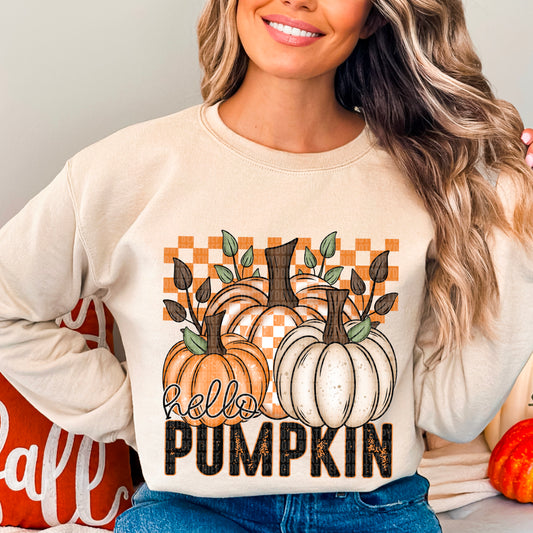 Hello Pumpkin Checkered-DTF