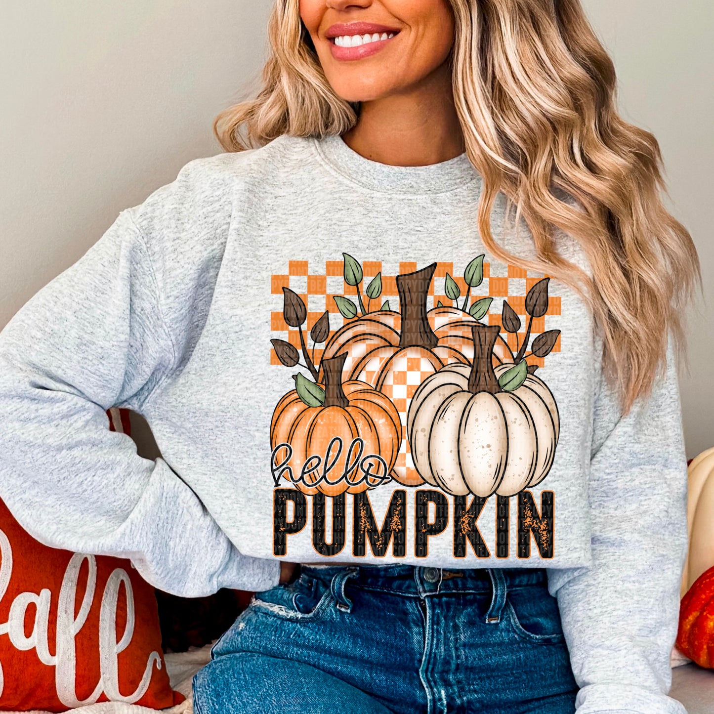 Hello Pumpkin Checkered-DTF