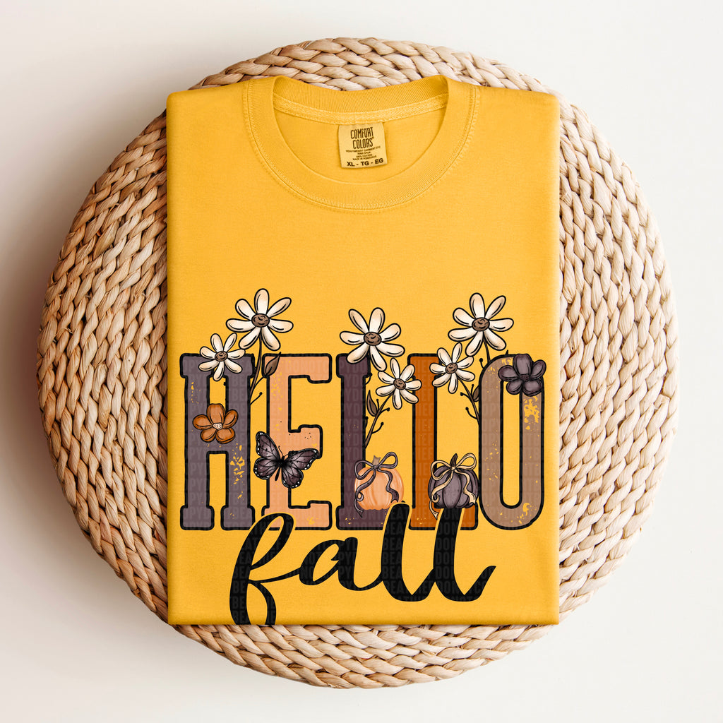 Hello fall doodle florals-DTF&UV