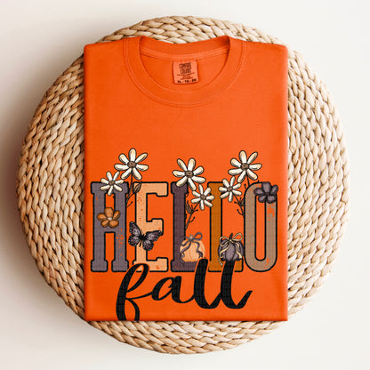 Hello fall doodle florals-DTF&UV