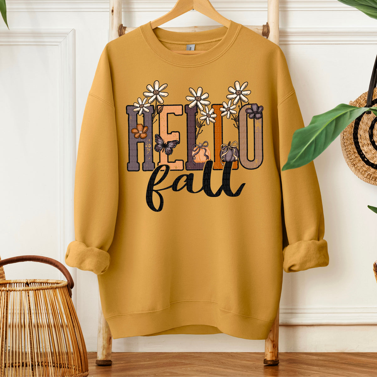 Hello fall doodle florals-DTF&UV
