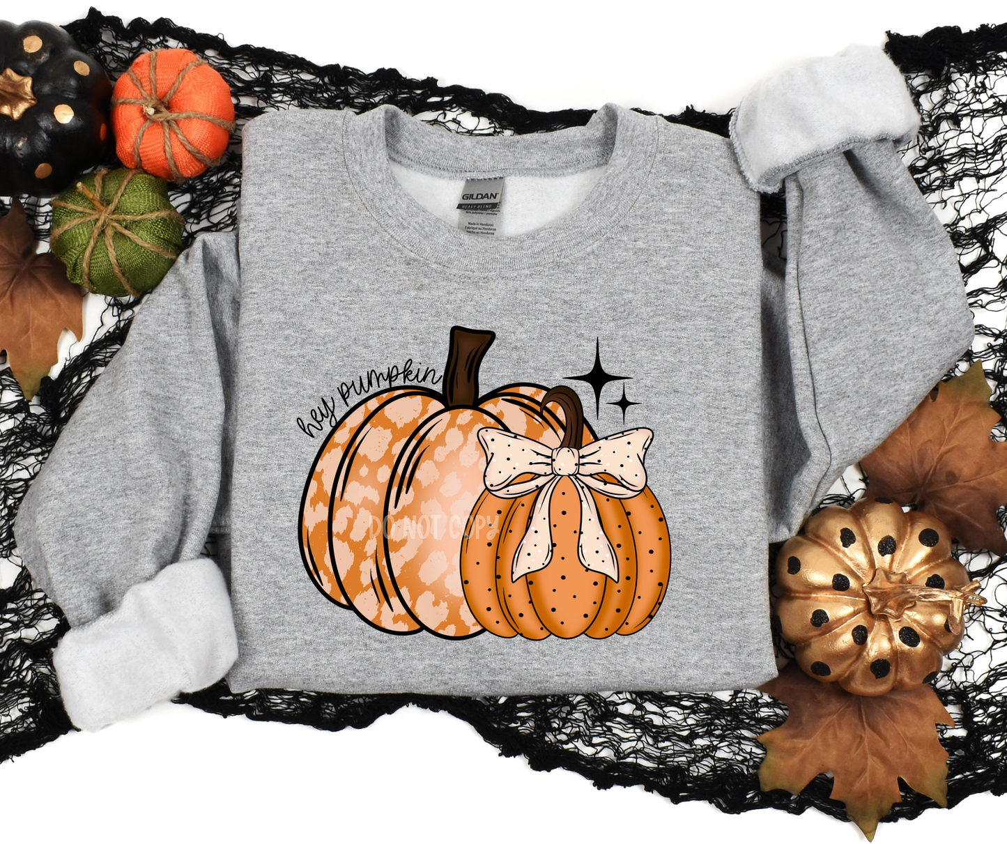 Hey Pumpkin Patterned Bow-DTF