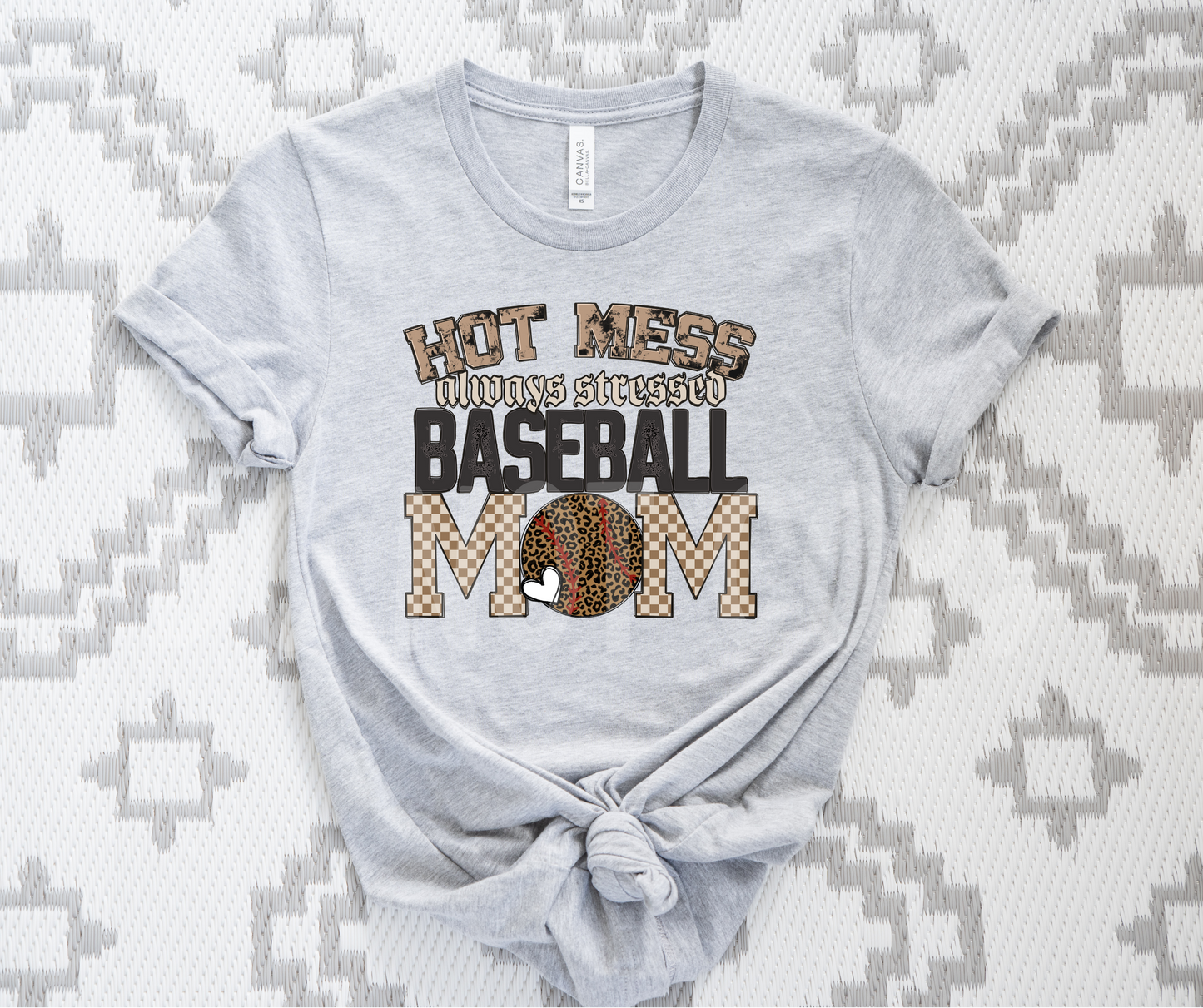 Hot mess always stressed baseball leopard-DTDF