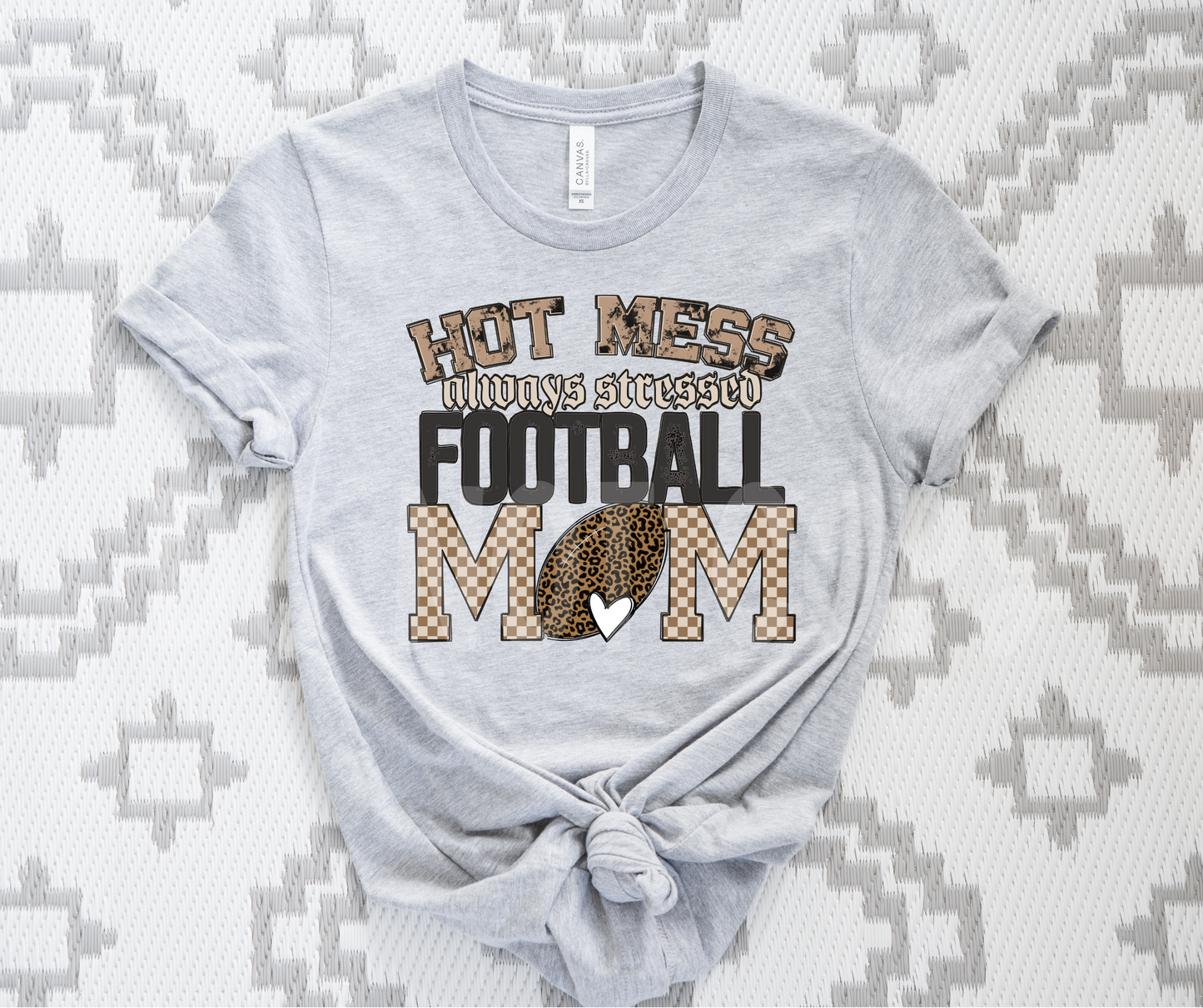 Hot mess always stressed football leopard-DTF