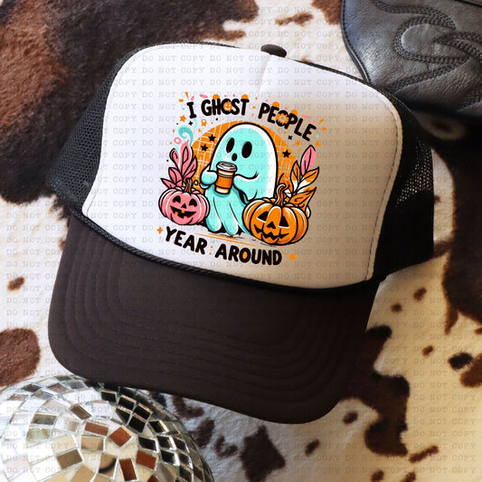 I Ghost People Year Round Trucker Faux Hat Patch -DTF