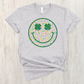 Lucky charm smiley with clover eyes -DTF