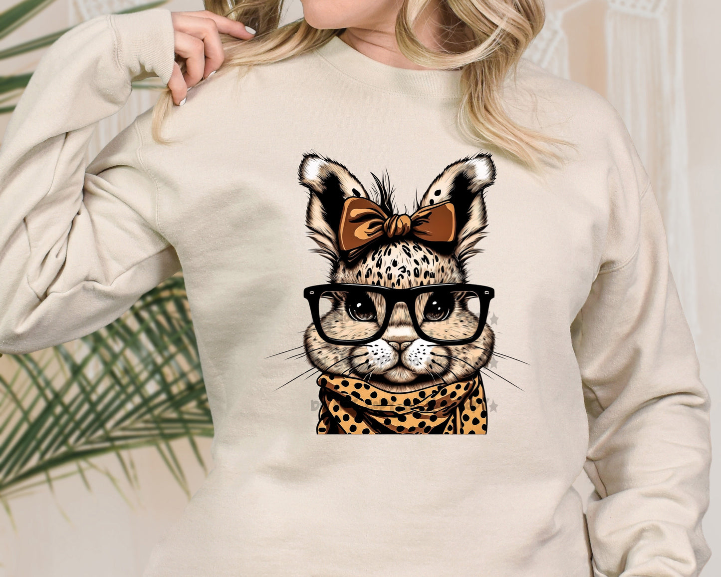 Leopard bunny with glasses -DTF