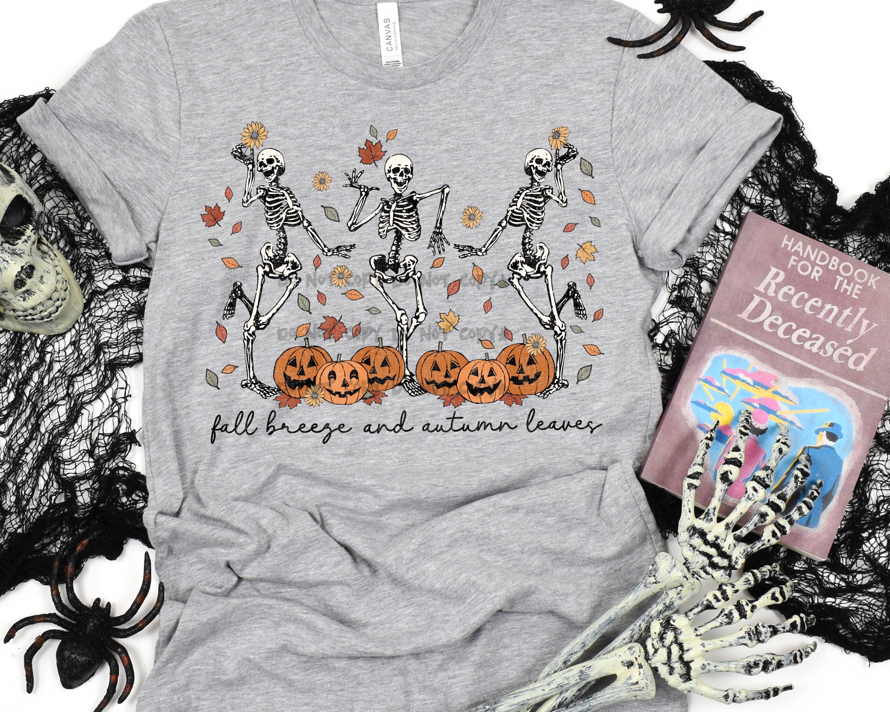 Fall breeze autumn leaves dancing skeletons -DTF – ABIDesignstore