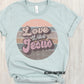 Love like Jesus distressed circle-DTF