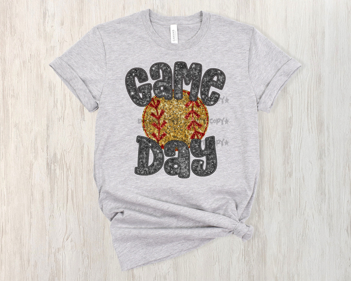 Game day Softball faux sequin -DTF
