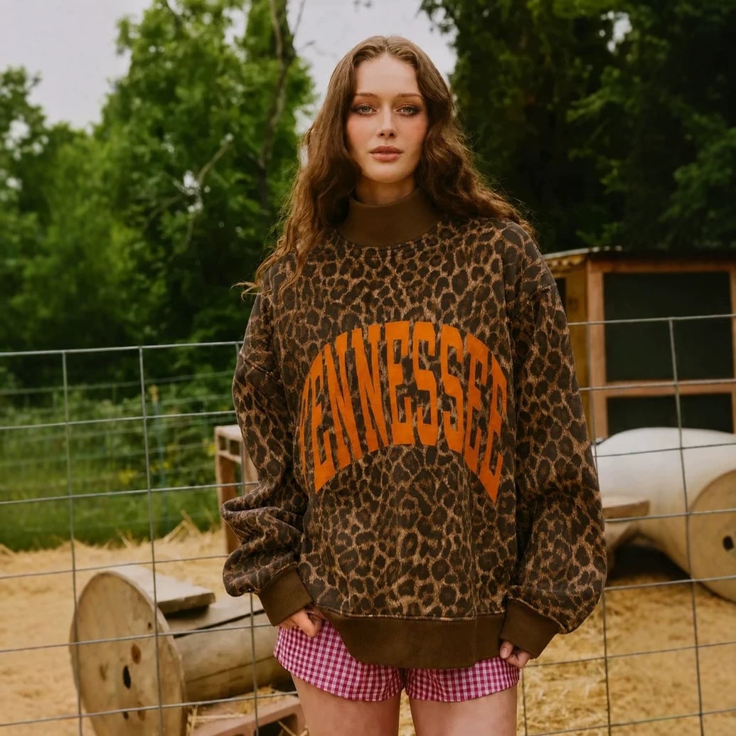 ABI Leopard Mock Neck Crew -Pre Order