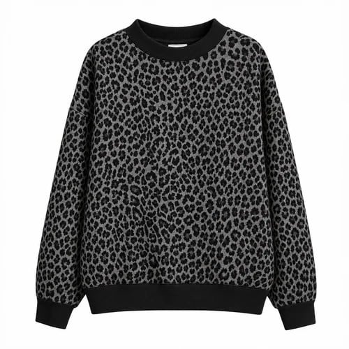 ABI Leopard Mock Neck Crew -Pre Order