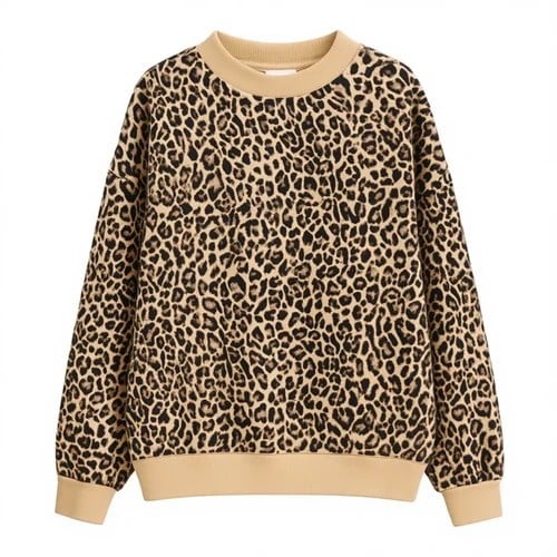 ABI Leopard Mock Neck Crew -Pre Order