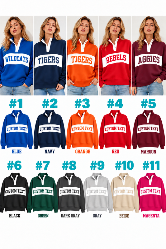 ABI Snap Placket Pullover Sweatshirt -Pre Order
