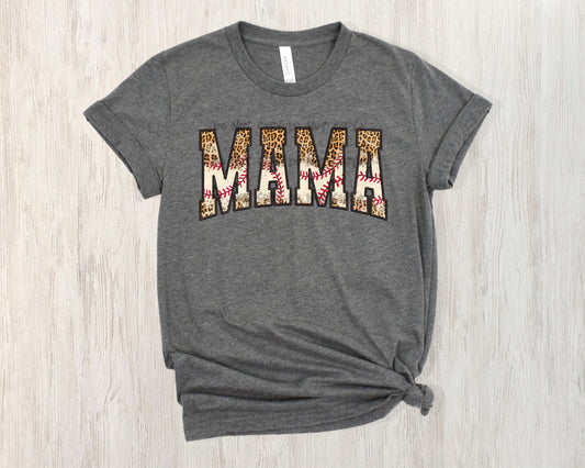 Baseball leopard Mama letters- DTF