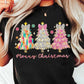 Merry Christmas Colorful Trees -DTF