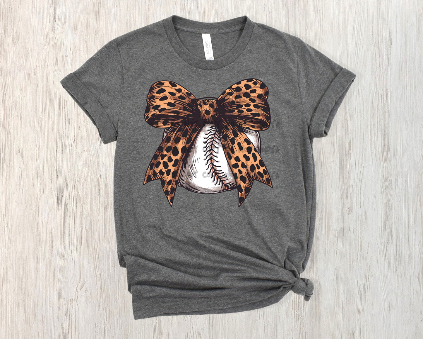 Baseball leopard bow - DTF