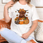 Fall cow with pumpkins -DTF