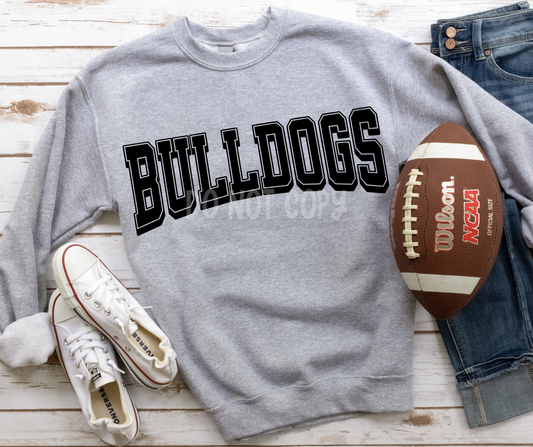 Bulldogs block letters-DTF