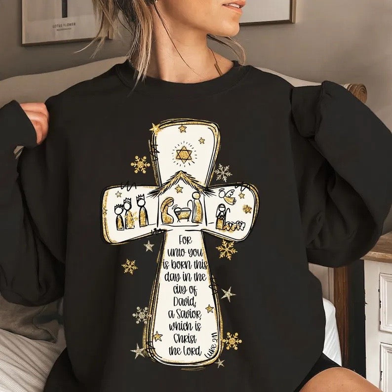 Christ the Lord is Born Cross-DTF