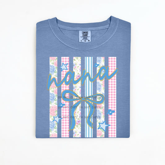 Stripes Floral Title Nana -DTF&UV