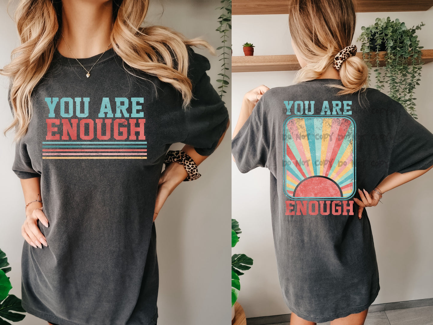 You are enough-sun with rays-(BACK)- DTF