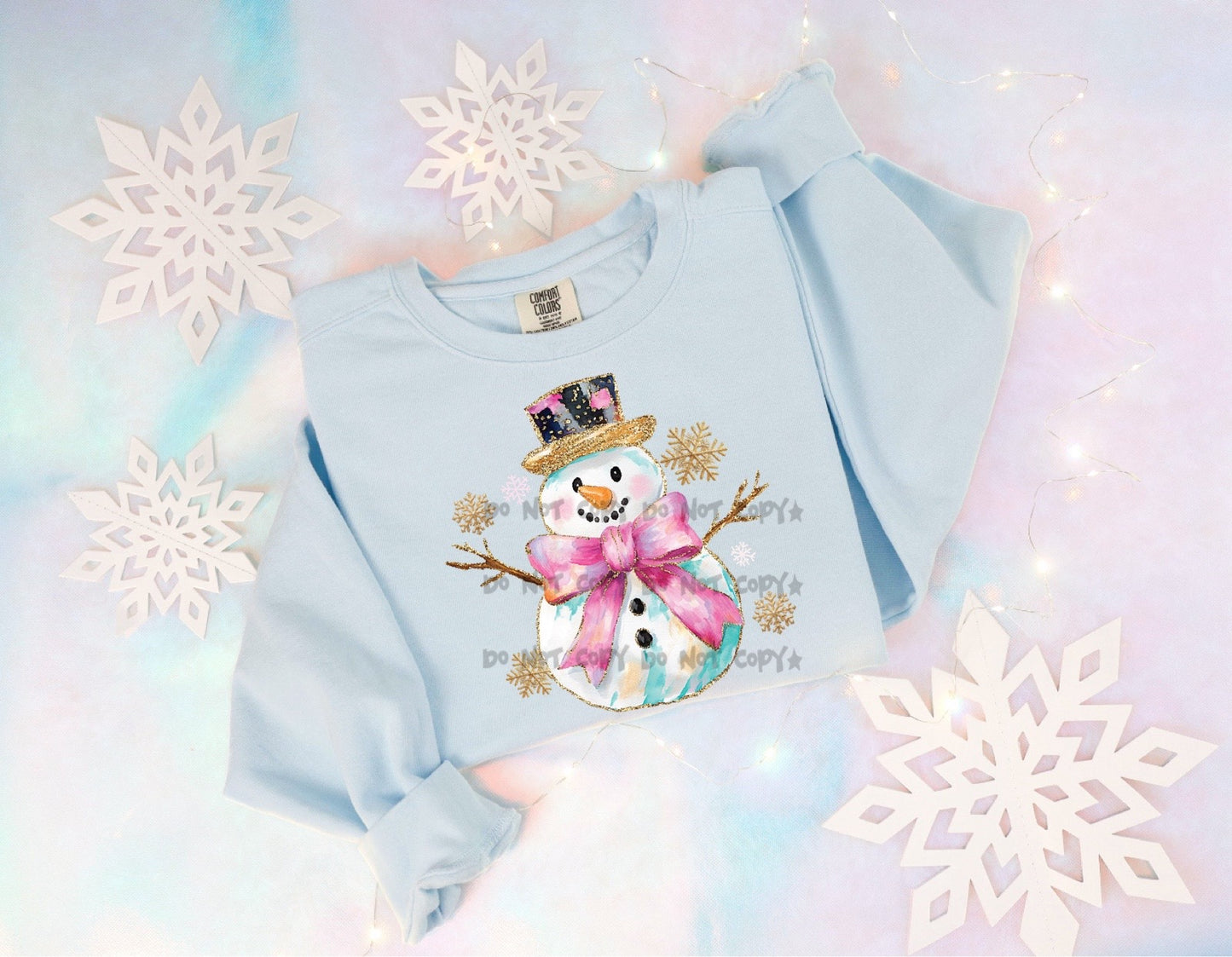 Snowman-Pink Bow-DTF
