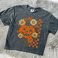 Retro pumpkin checker with flowers -DTF&UV